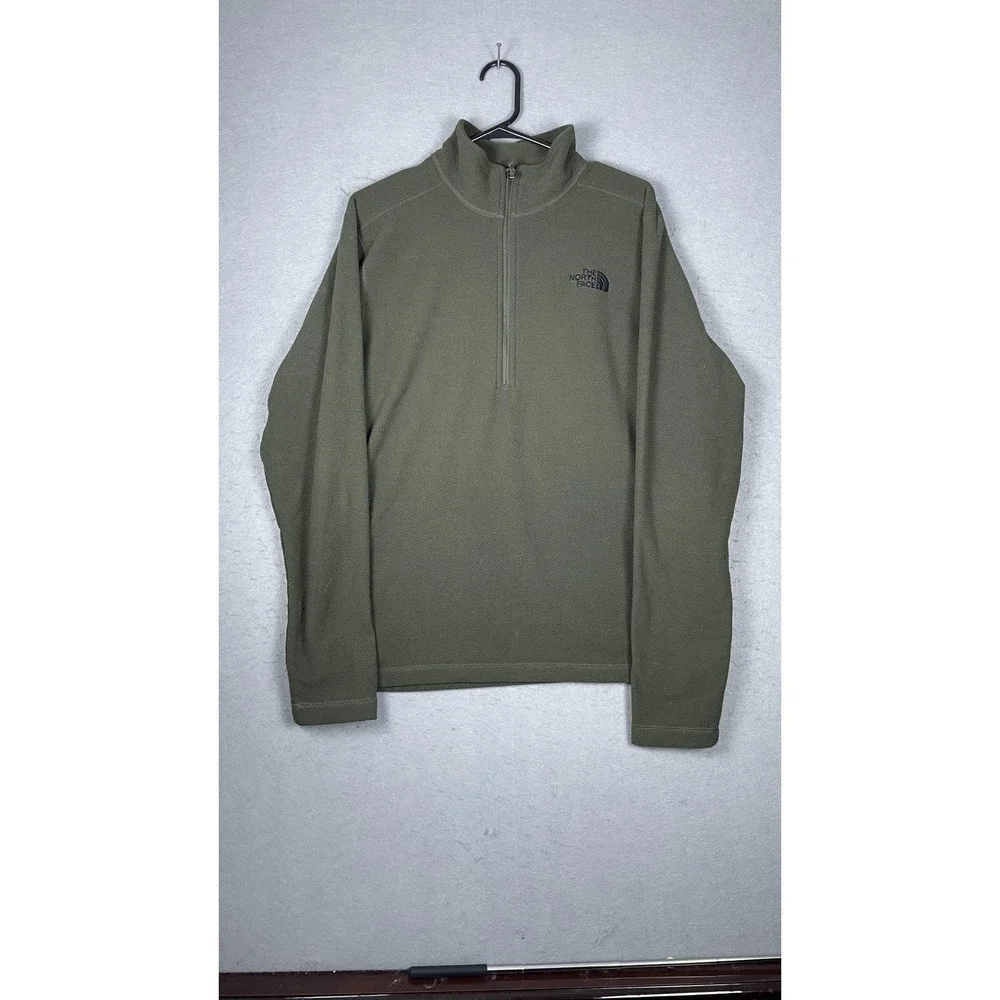 The North Face Pullover Mens Medium Green Quarter‎ Zip Fleece Outdoors Hiking
